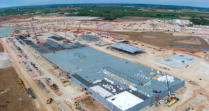 Construction continues on the $15 billion artificial intelligence data center campus project by Vantage Data Centers Thursday, May 21, 2026 in Port Washington, Wisconsin. It’s one of seven major data center projects pending in Wisconsin that combined are