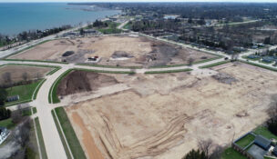 The old mall site near Lake Michigan in Manitowoc, Wis.