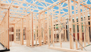 New home construction framing.